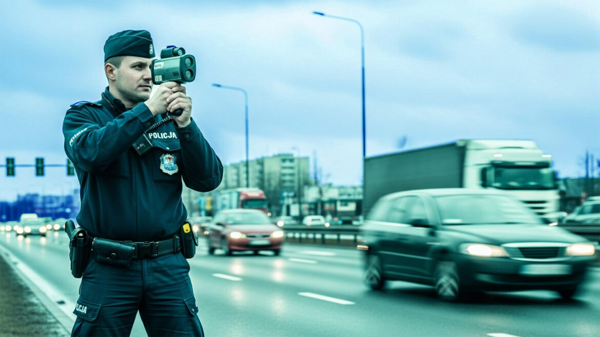 policjant mierzy predkosc
